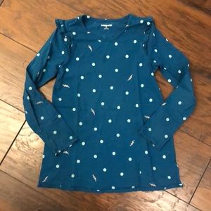 GUC Lands’ End ruffle shoulder tunic top